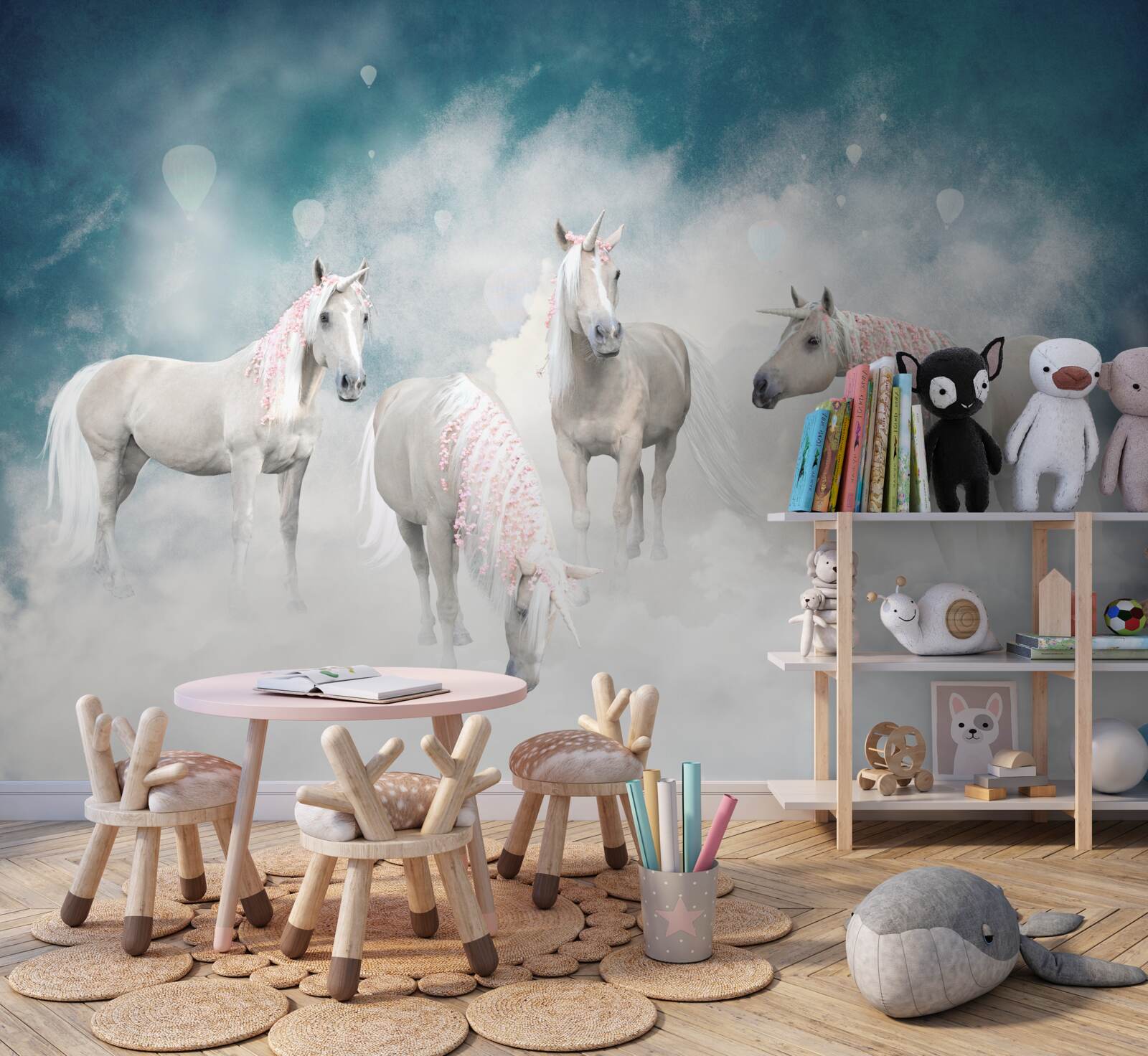 Fototapet nori plini de unicorni
