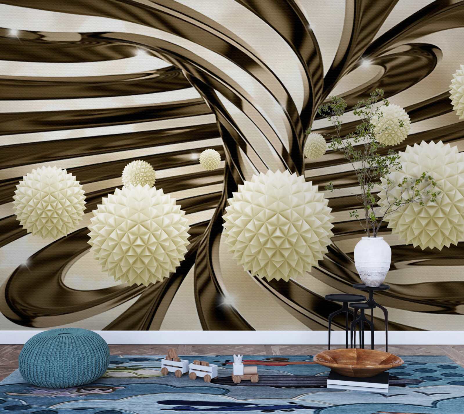 Fototapet fundalul abstract este decorat cu bile plutitoare de lumină