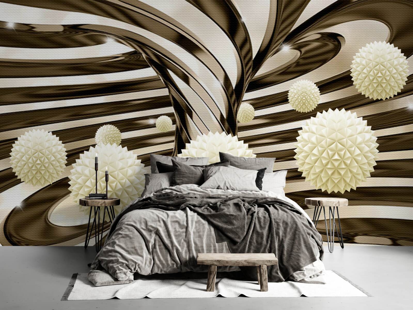 Fototapet fundalul abstract este decorat cu bile plutitoare de lumină