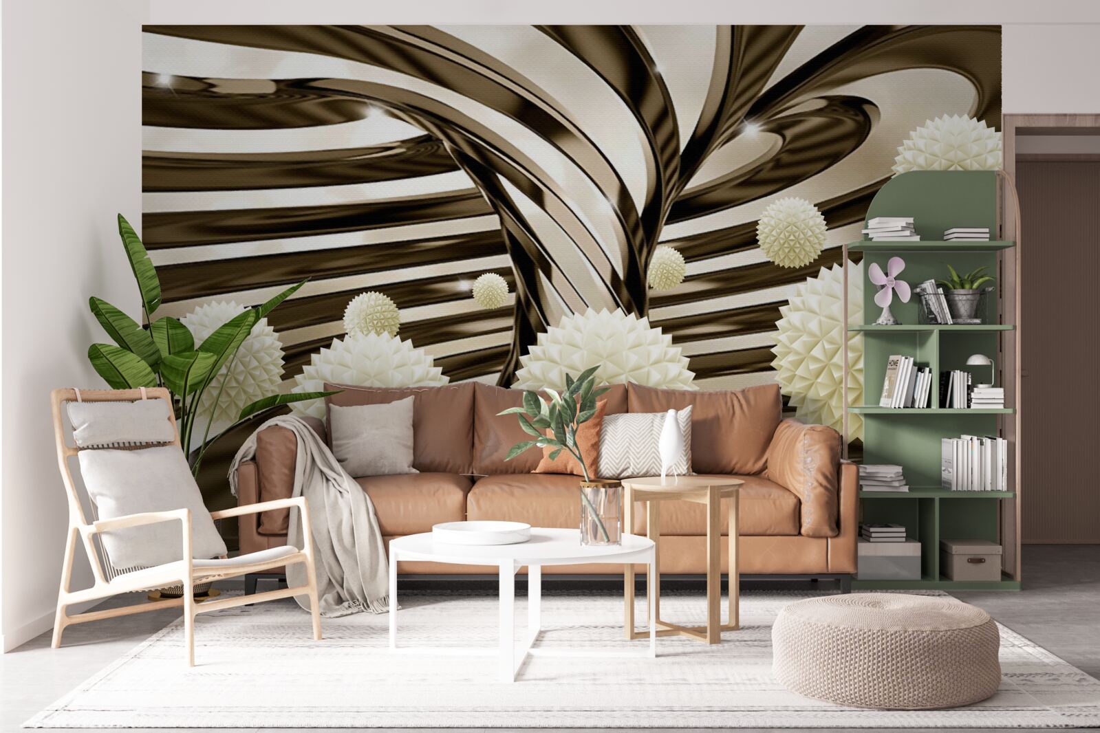 Fototapet fundalul abstract este decorat cu bile plutitoare de lumină