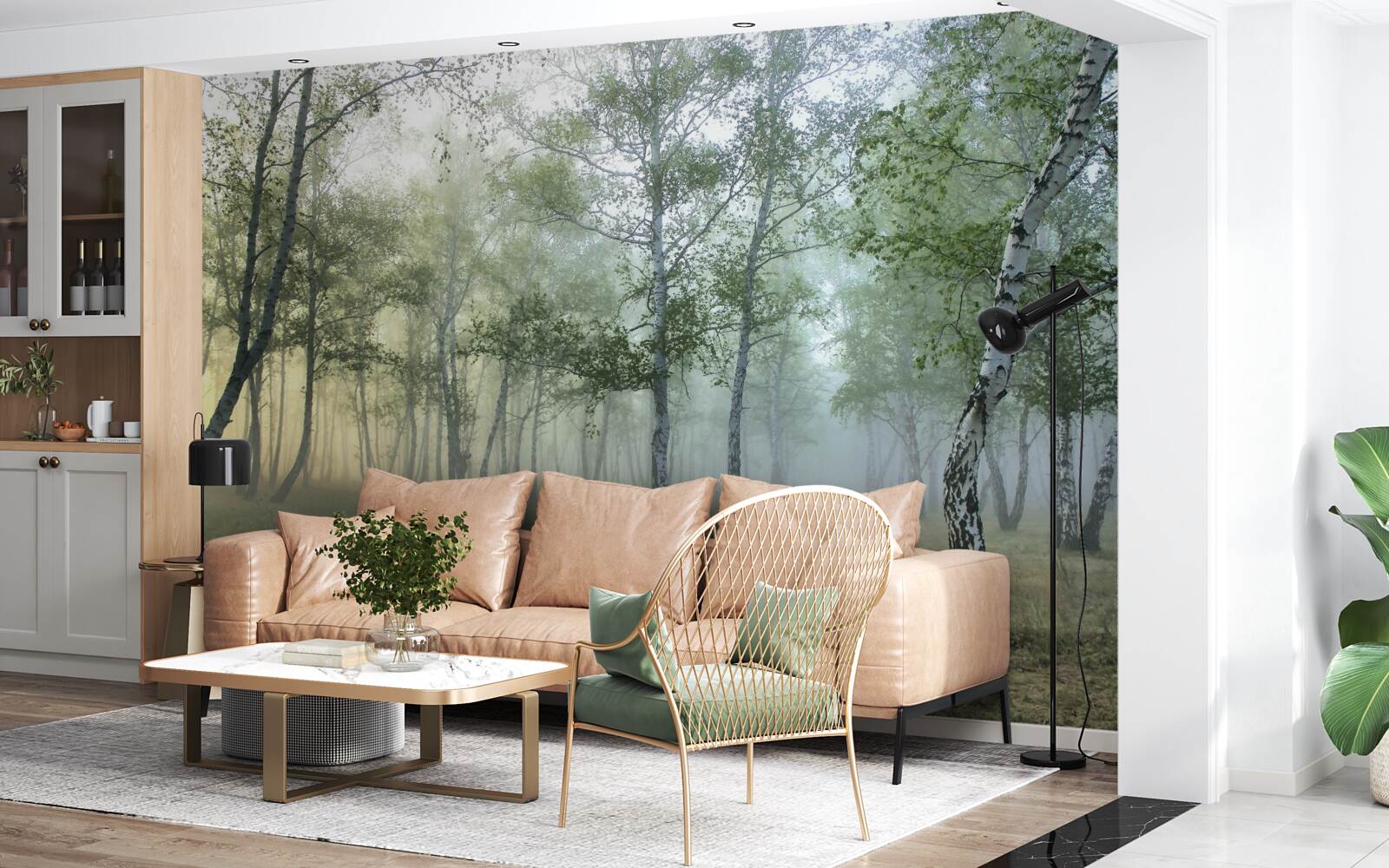 Fototapet culoare verde, elemente naturale și relief natural
