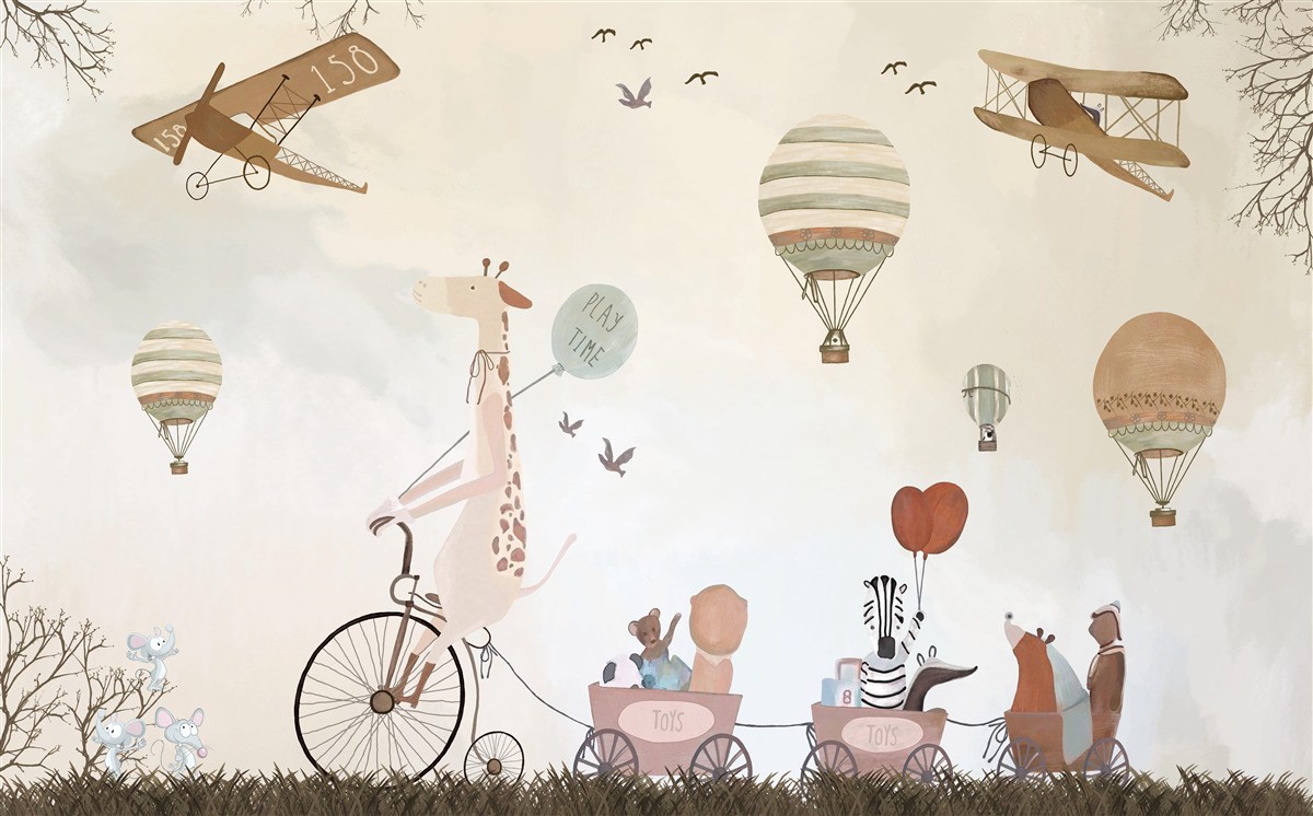 Fototapet Girafă biciclistă