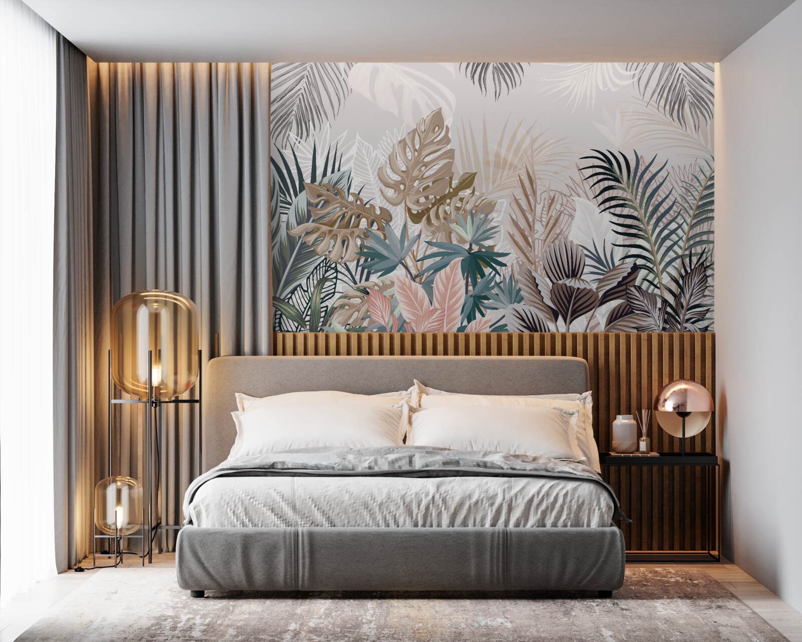 Fototapet design interior, hol și cameră de zi