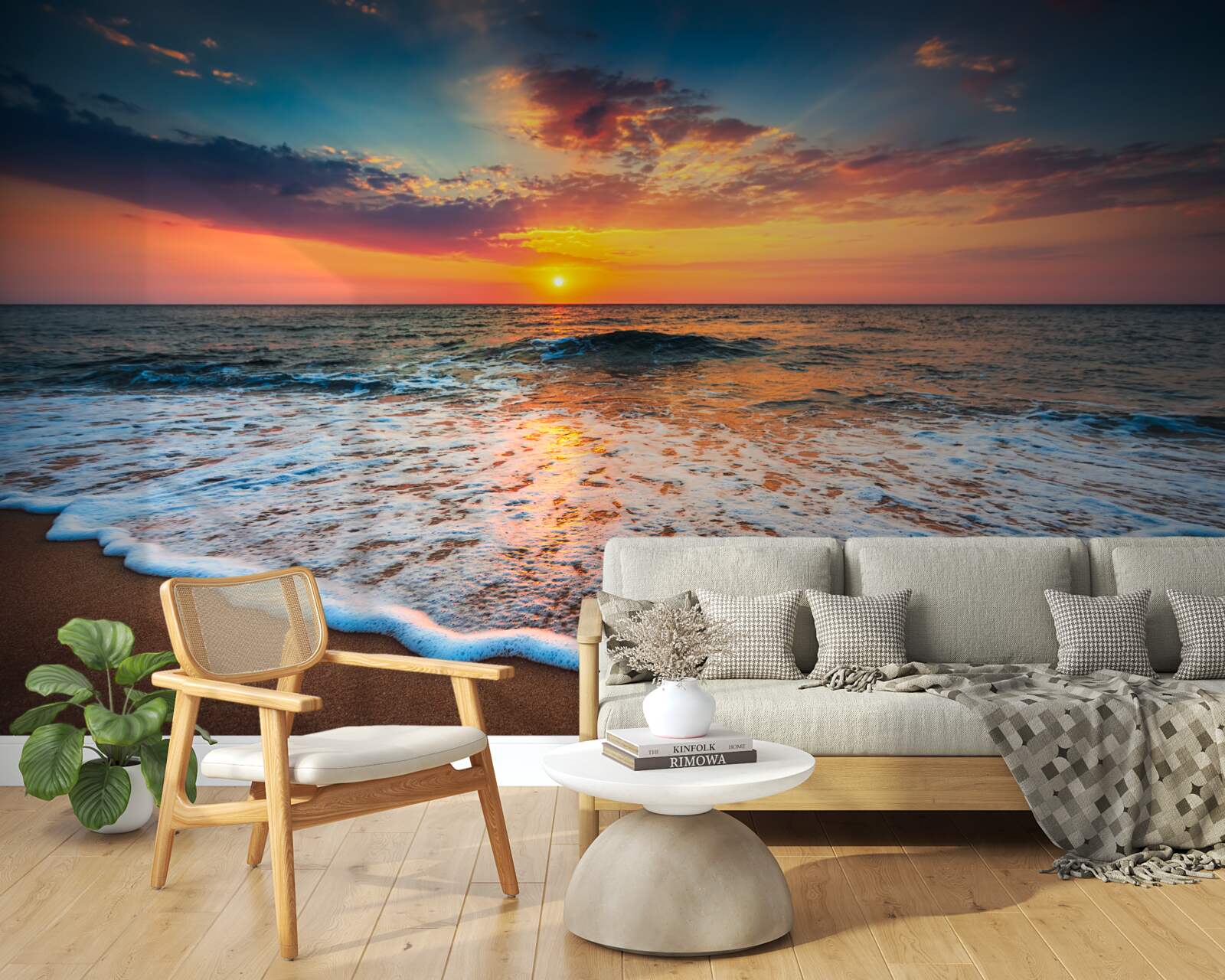 Fototapet apus de soare peste ocean