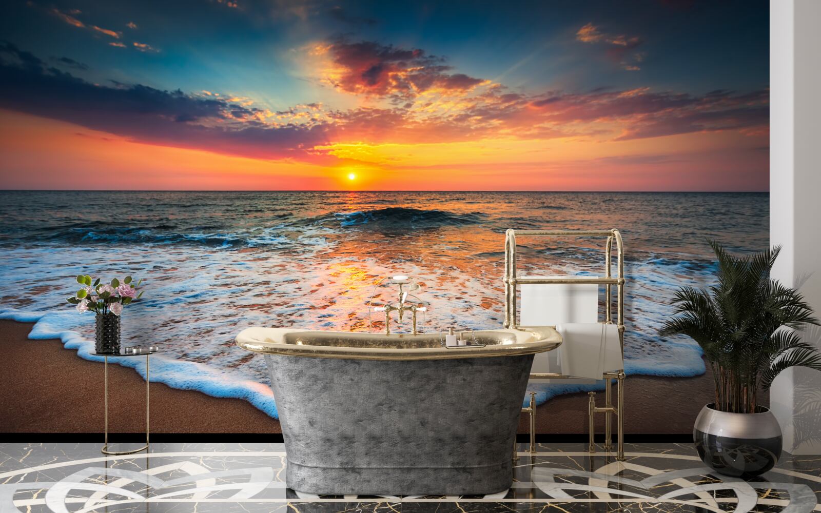 Fototapet apus de soare peste ocean