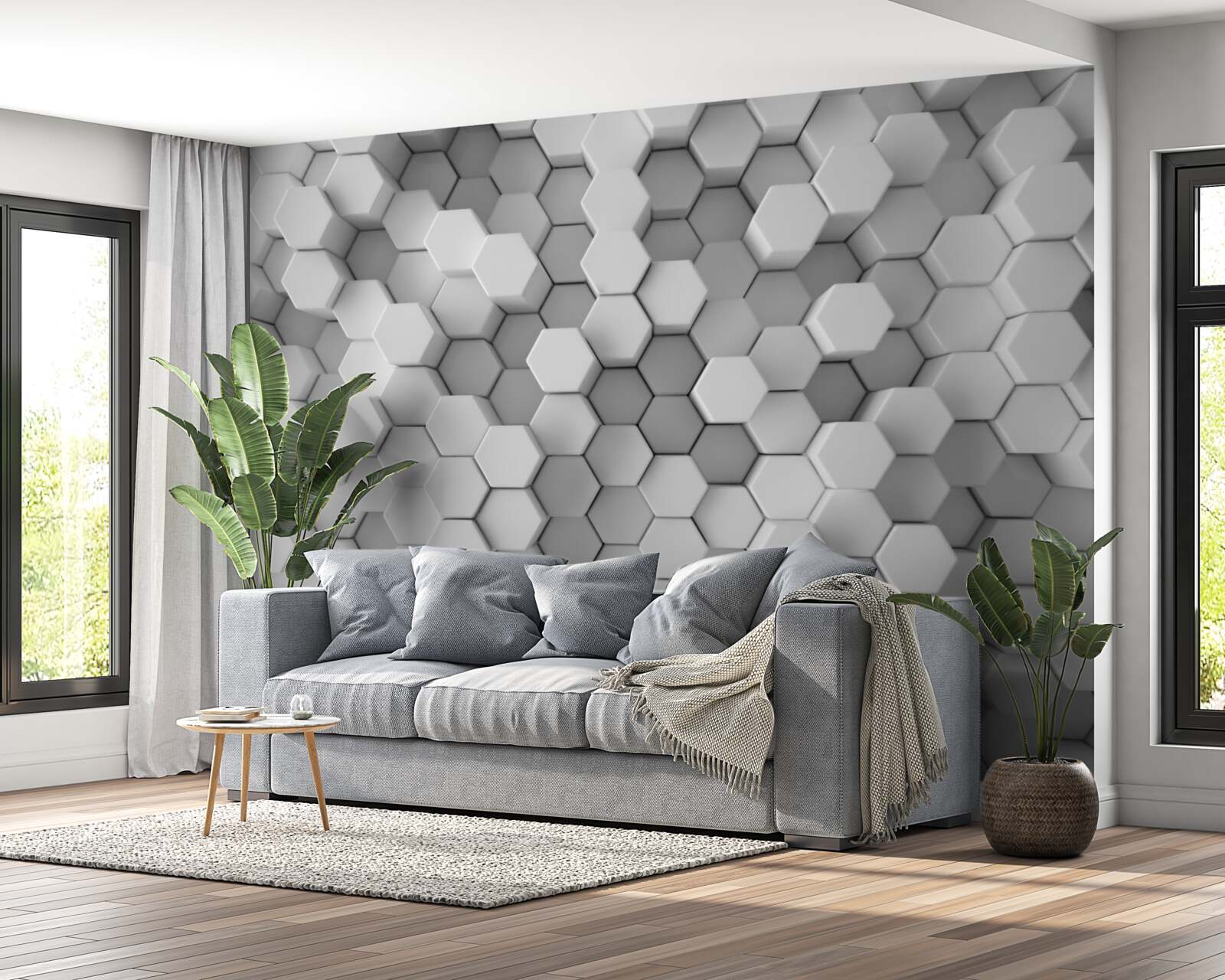 Fototapet forme hexagonale mari