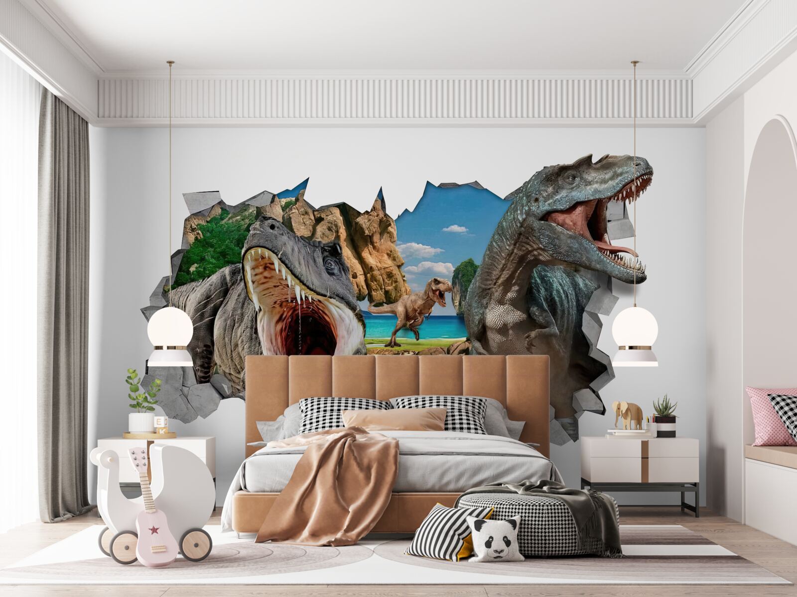Fototapet figurină, dinozaur și jocuri