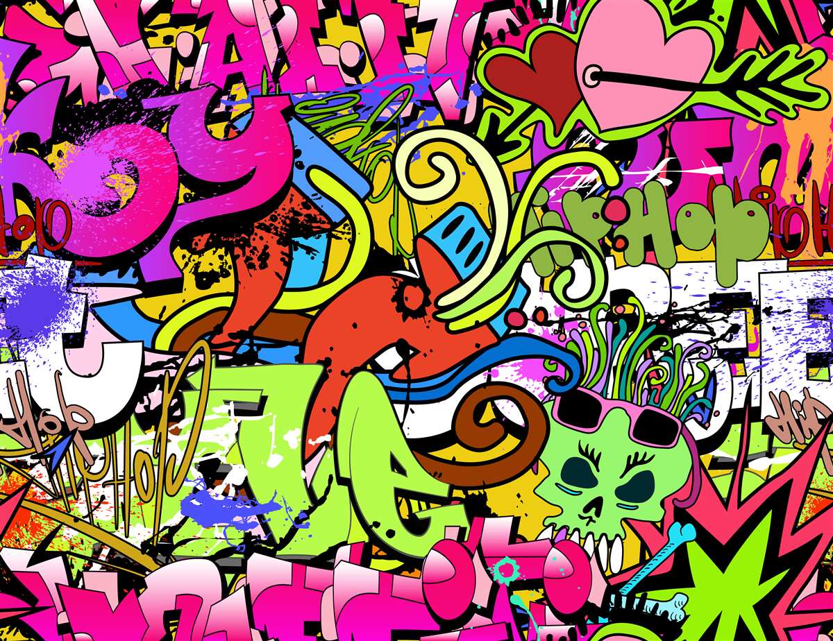 Fototapet graffiti pe străzi