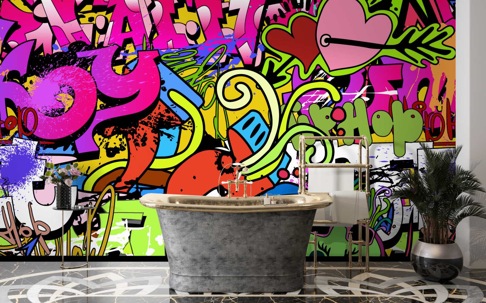 Fototapet graffiti pe străzi
