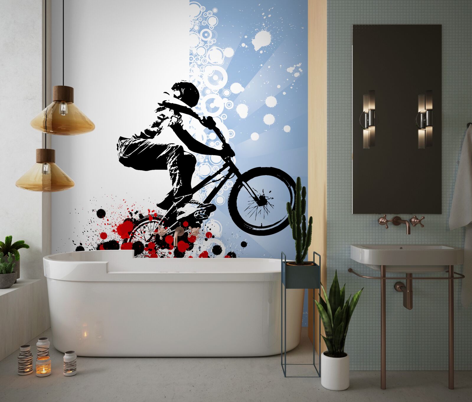 Fototapet rider bmx în momentul săriturii