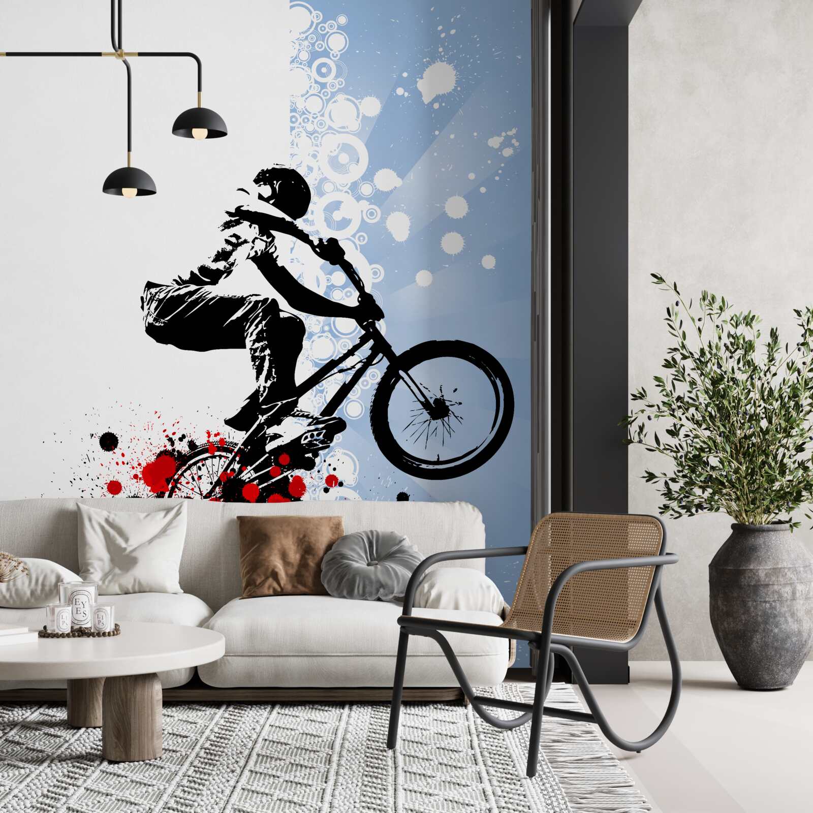 Fototapet rider bmx în momentul săriturii