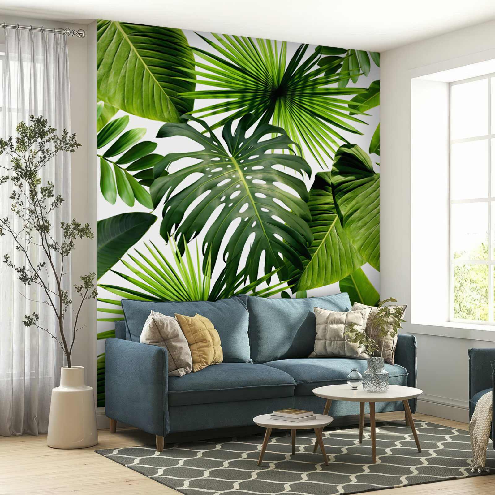 Fototapet frunze verzi mari de plante tropicale