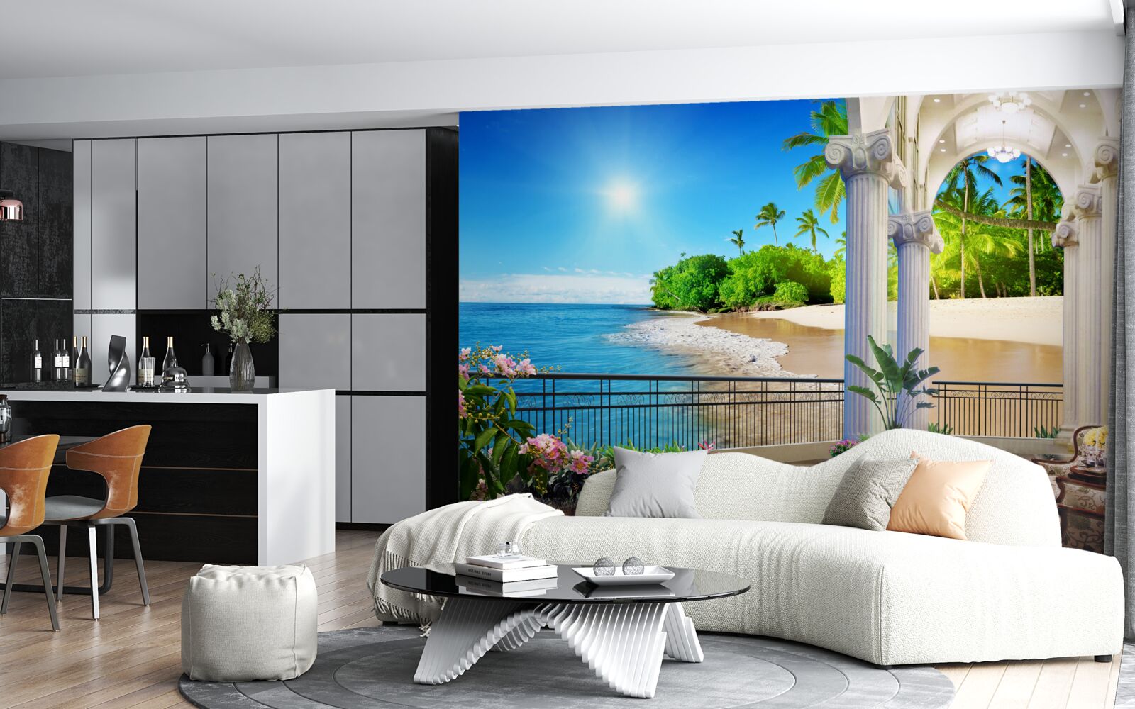 Fototapet zi însorită strălucitoare pe o coastă tropicală