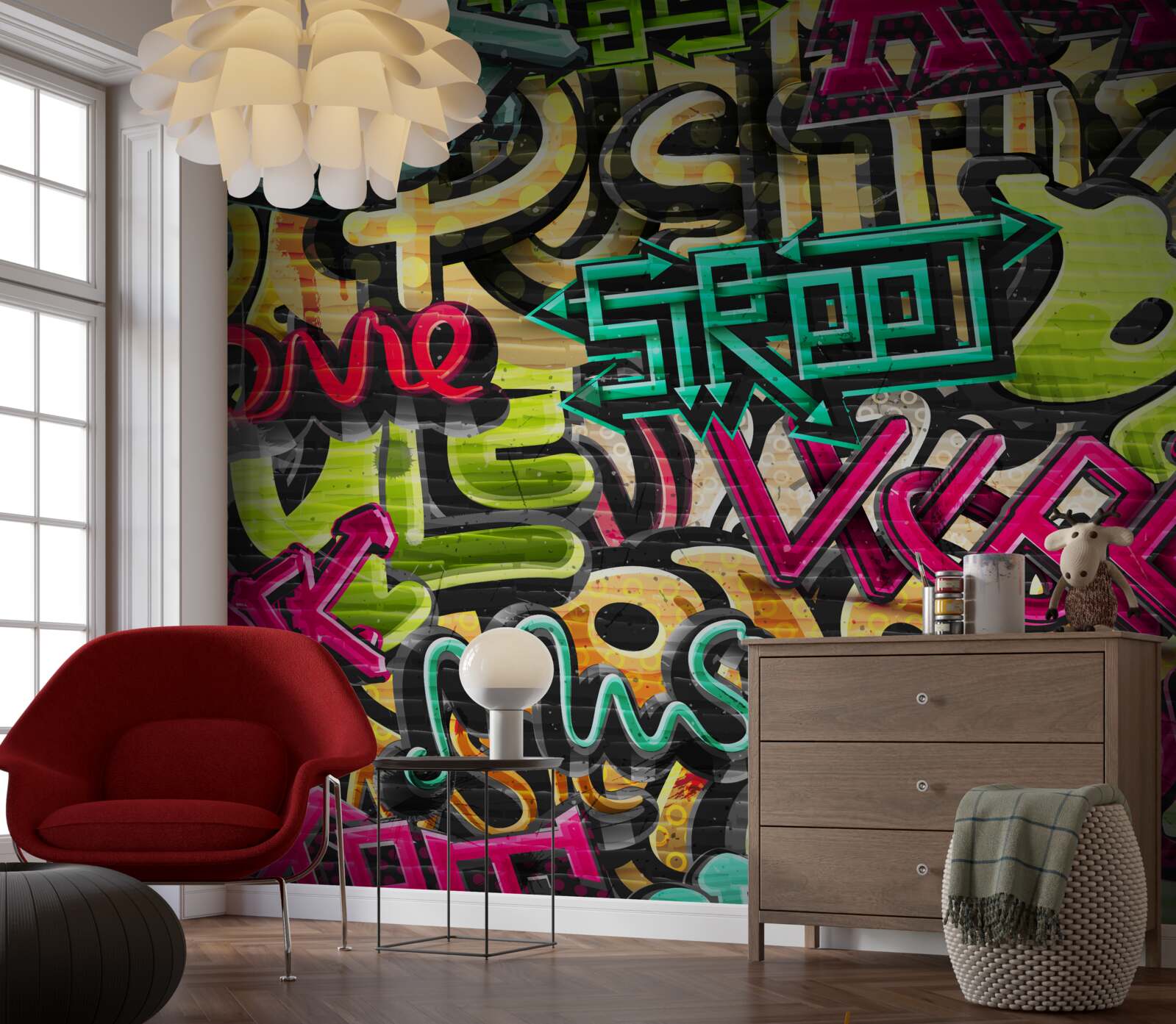 Fototapet scrisori în stil graffiti