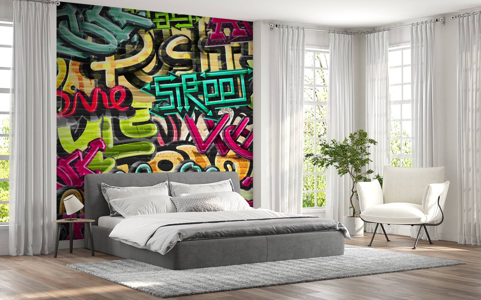 Fototapet scrisori în stil graffiti