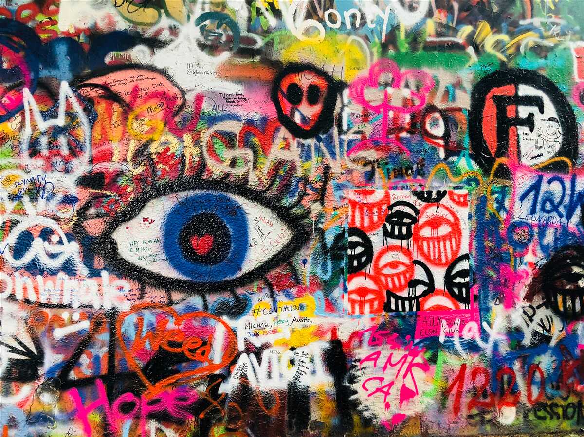 Fototapet compoziții graffiti curcubeu