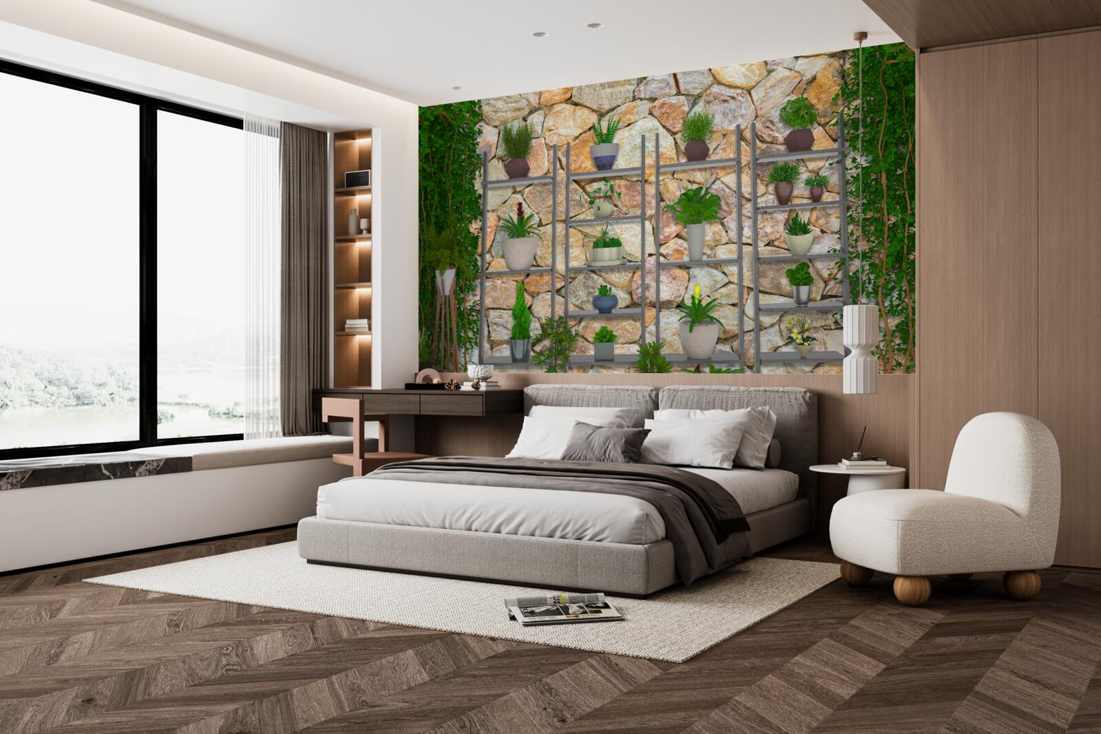 Fototapet plante verzi în designul interior