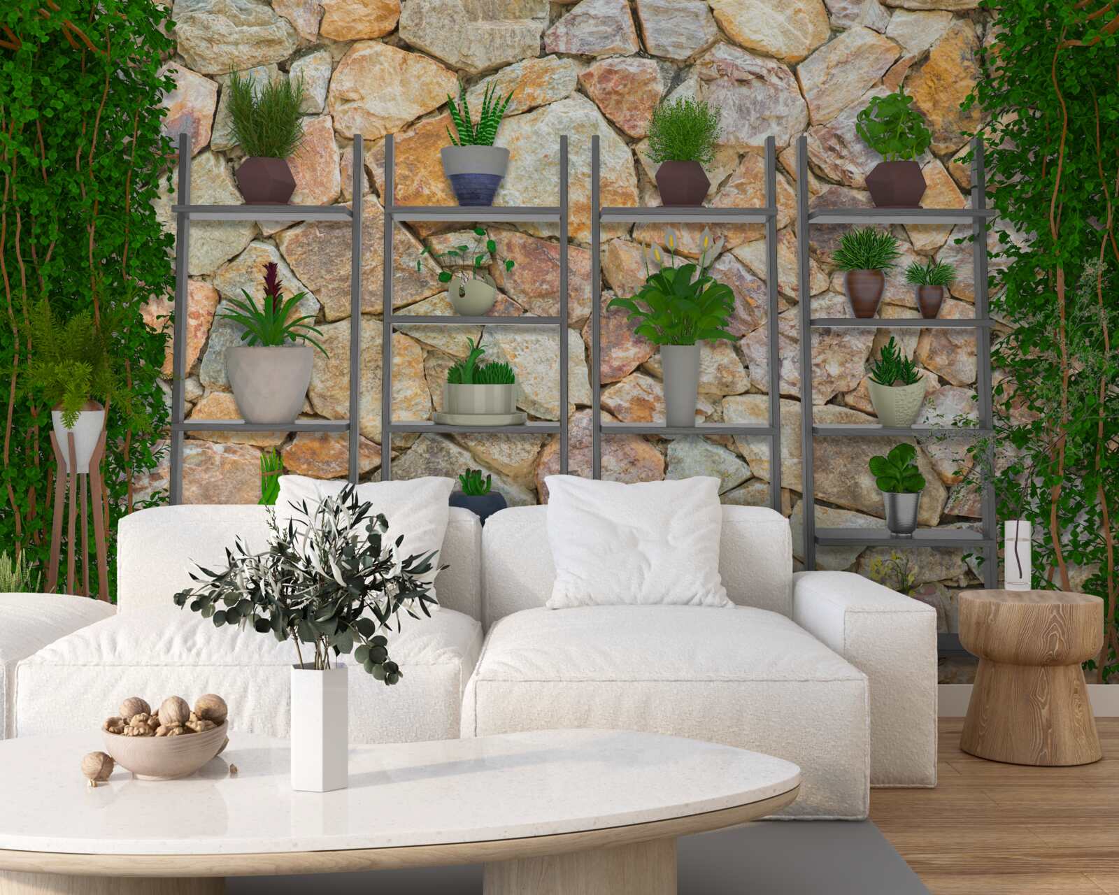 Fototapet plante verzi în designul interior
