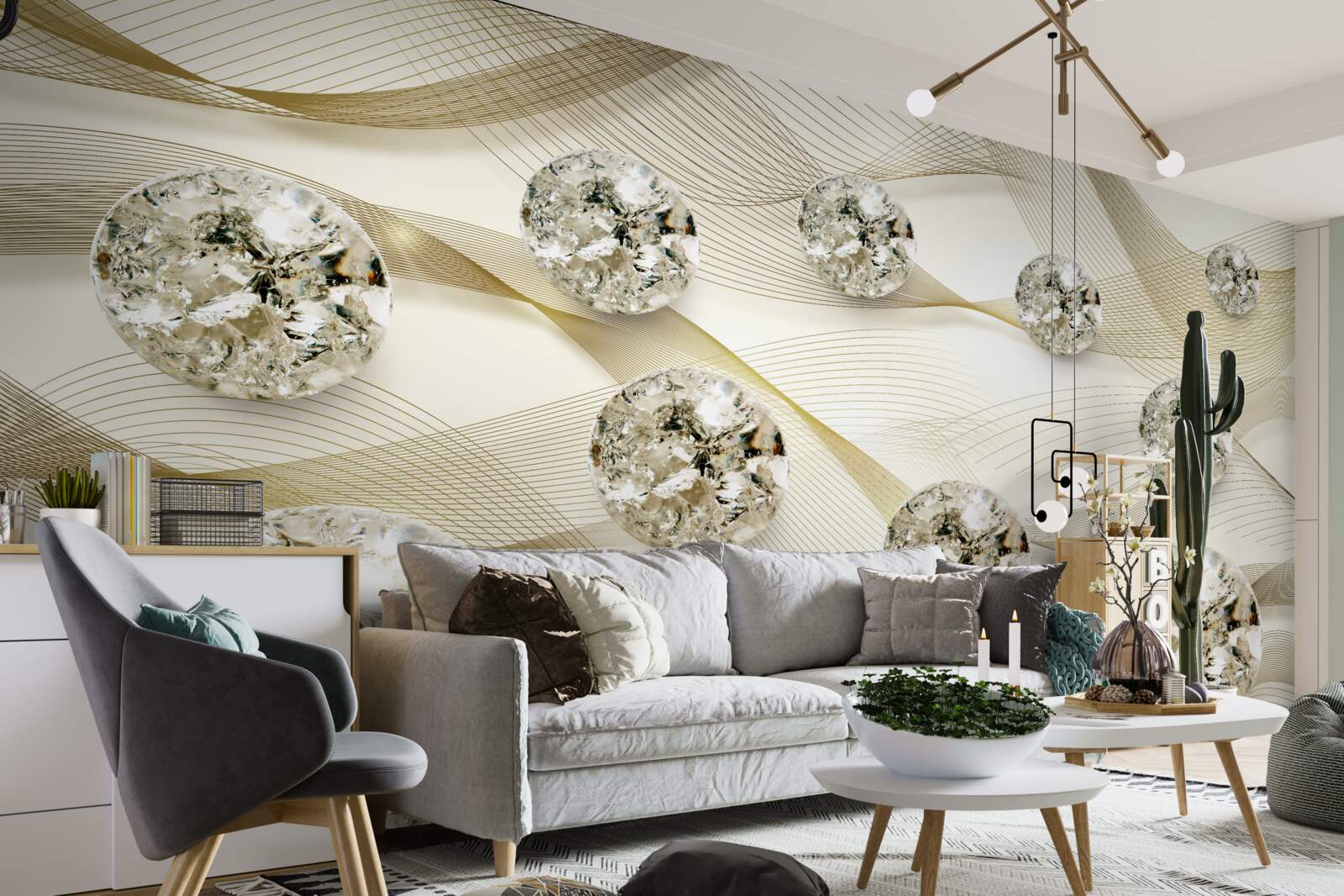 Fototapet articole delicate din mătase decorate cu diamante