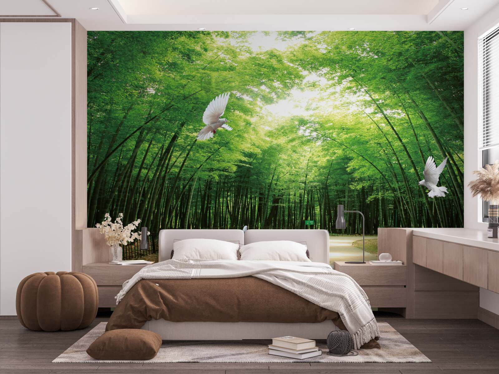 Fototapet pădure verde densă într-o zi însorită