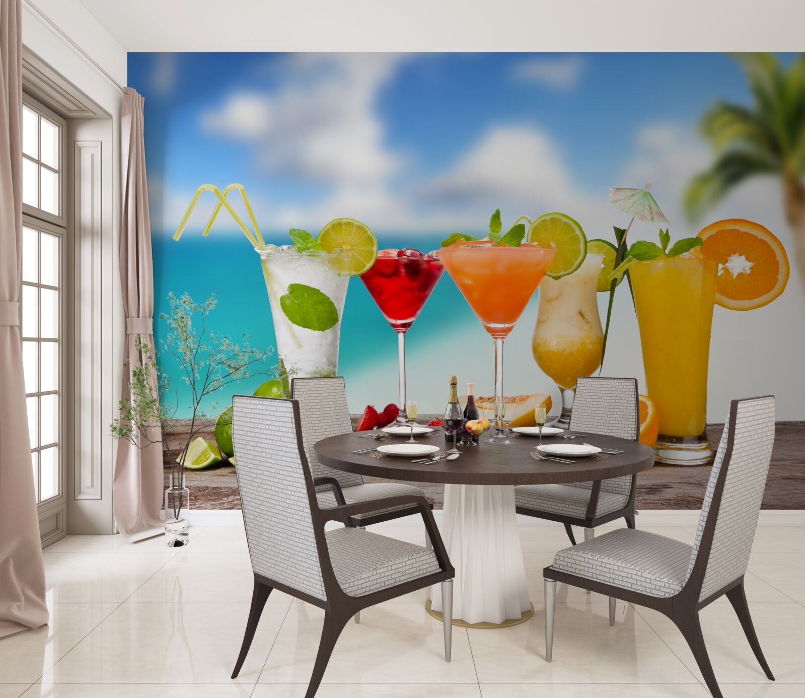 Fototapet cocktailuri tropicale pentru vară