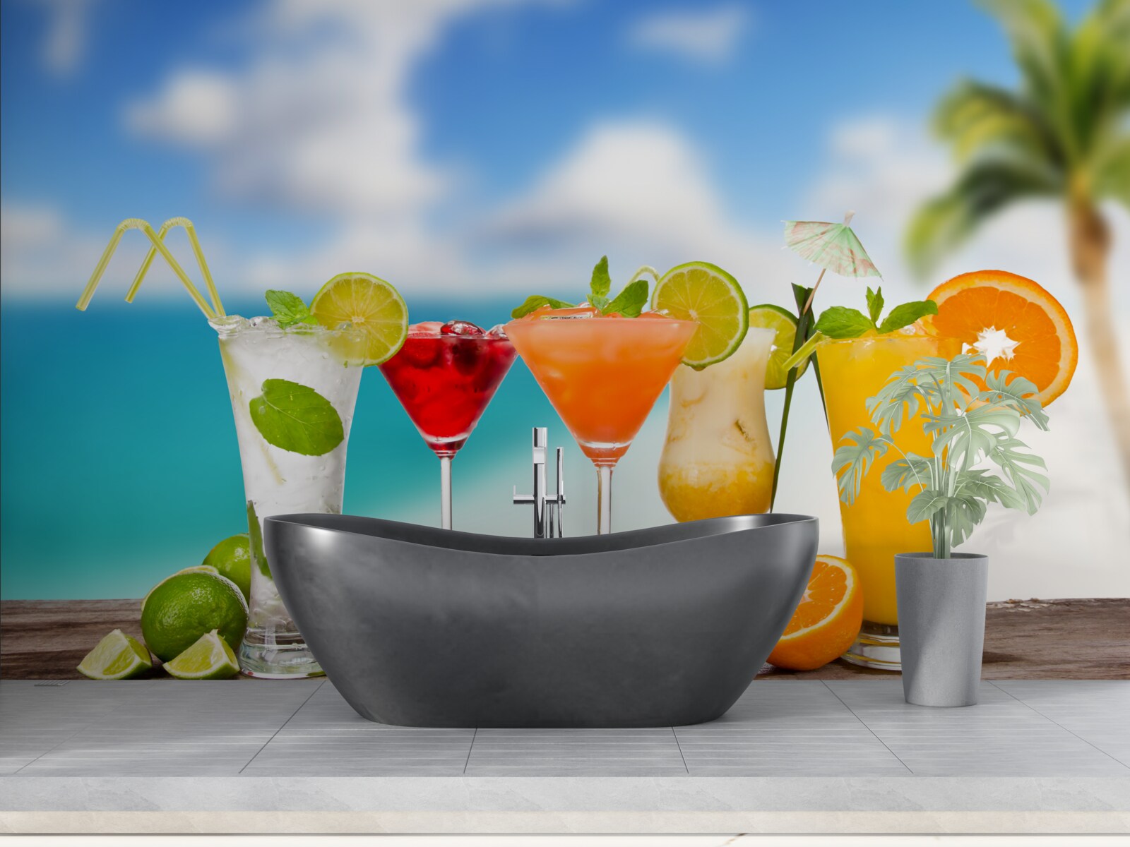 Fototapet cocktailuri tropicale pentru vară