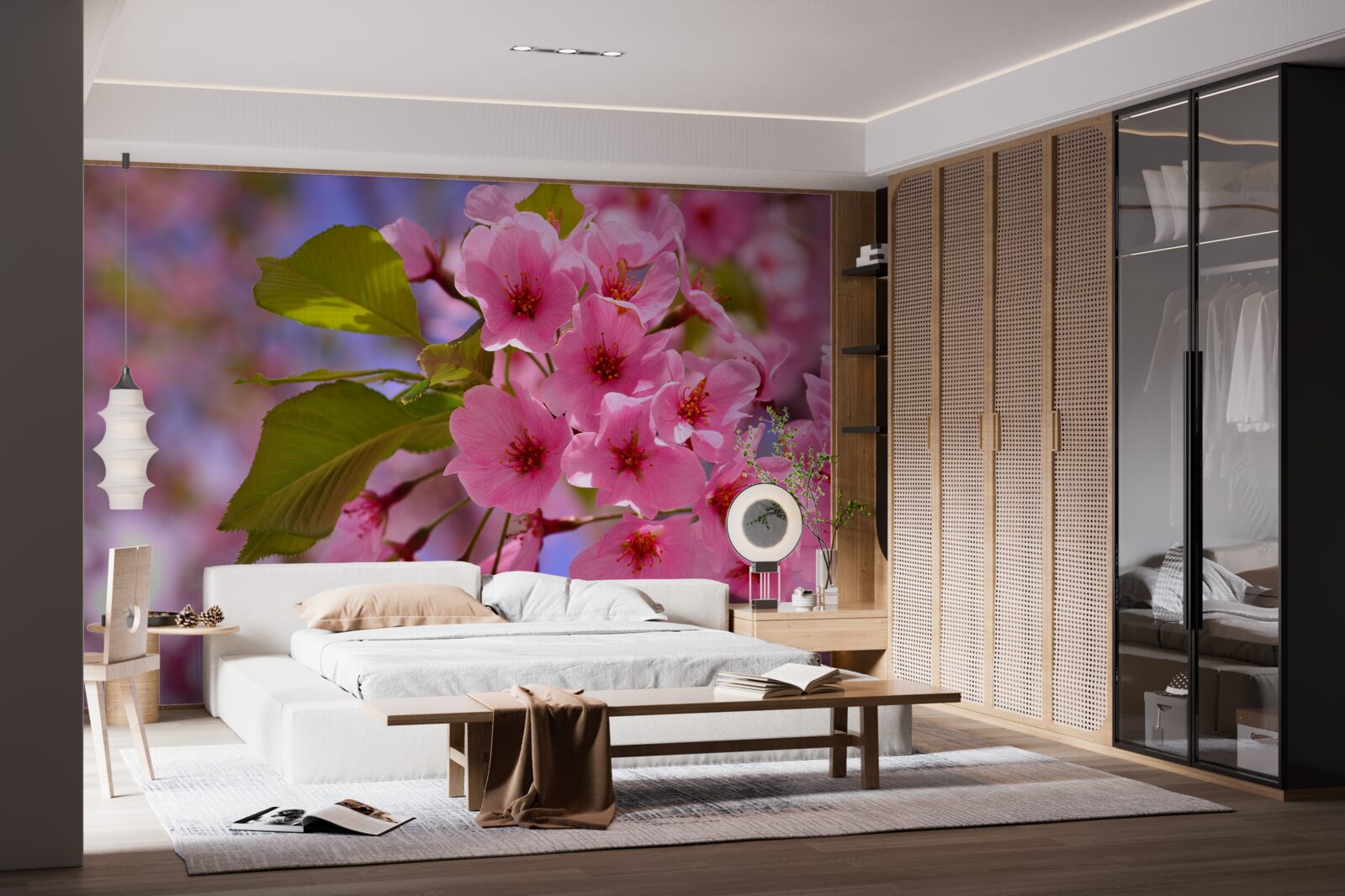 Fototapet mugurii mari de sakura înfloresc primăvara