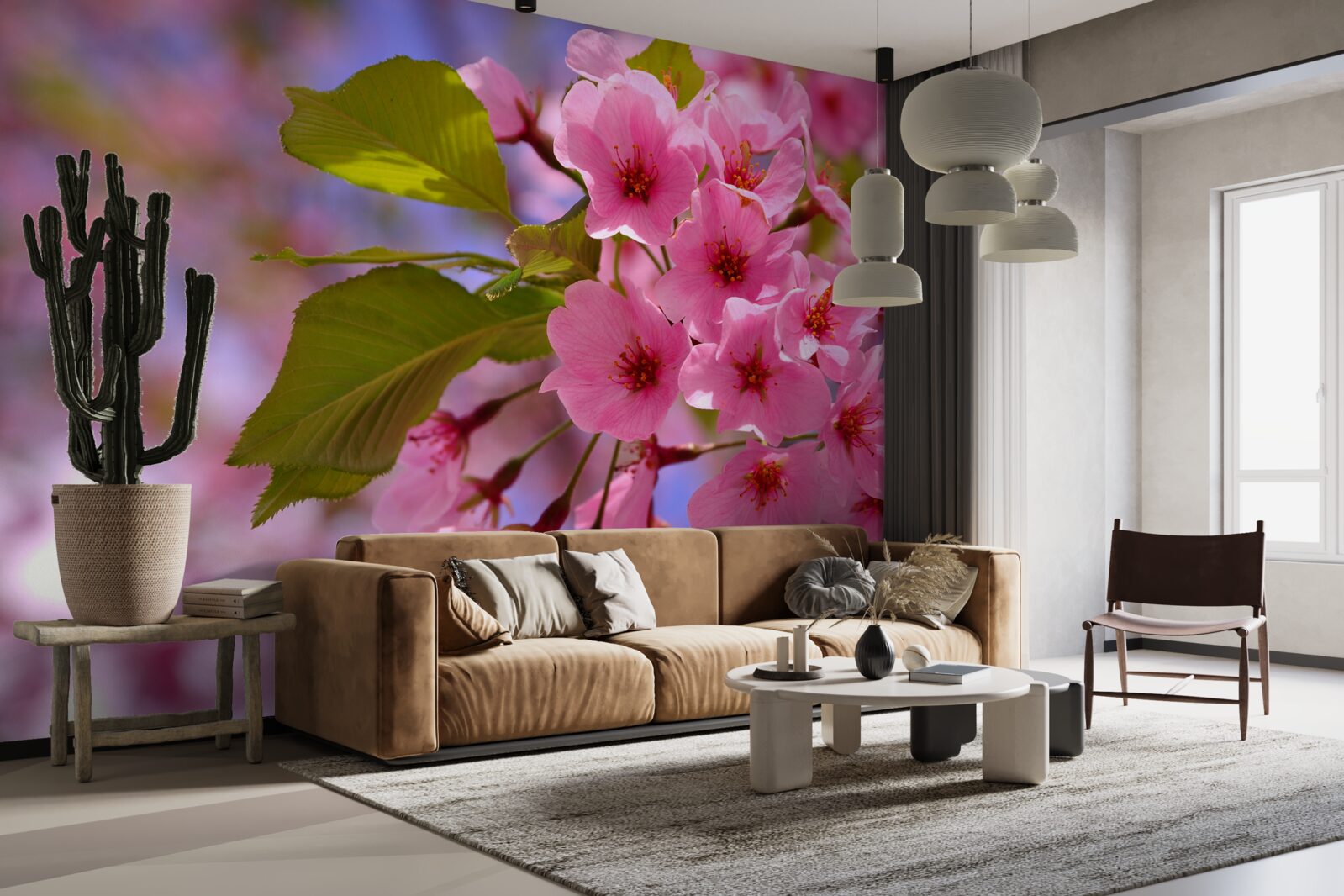 Fototapet mugurii mari de sakura înfloresc primăvara