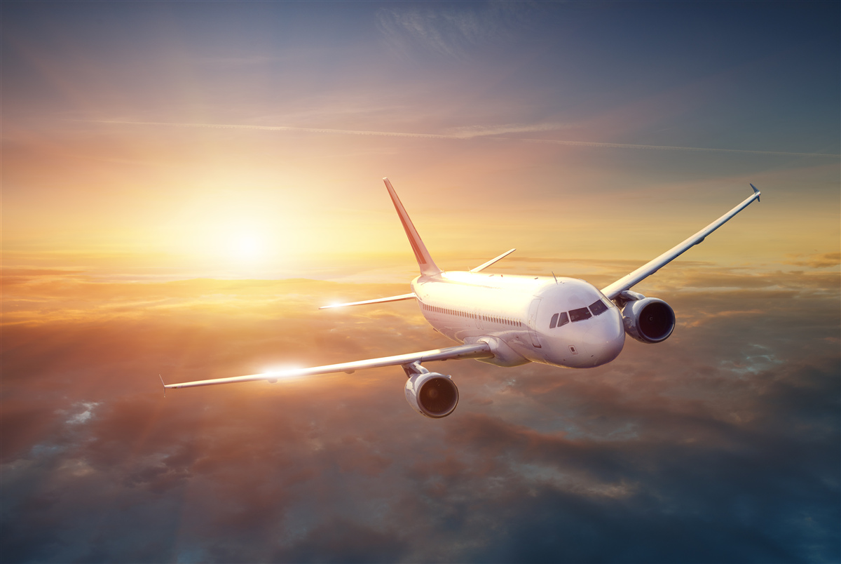 Fototapet avionul dispare în apus