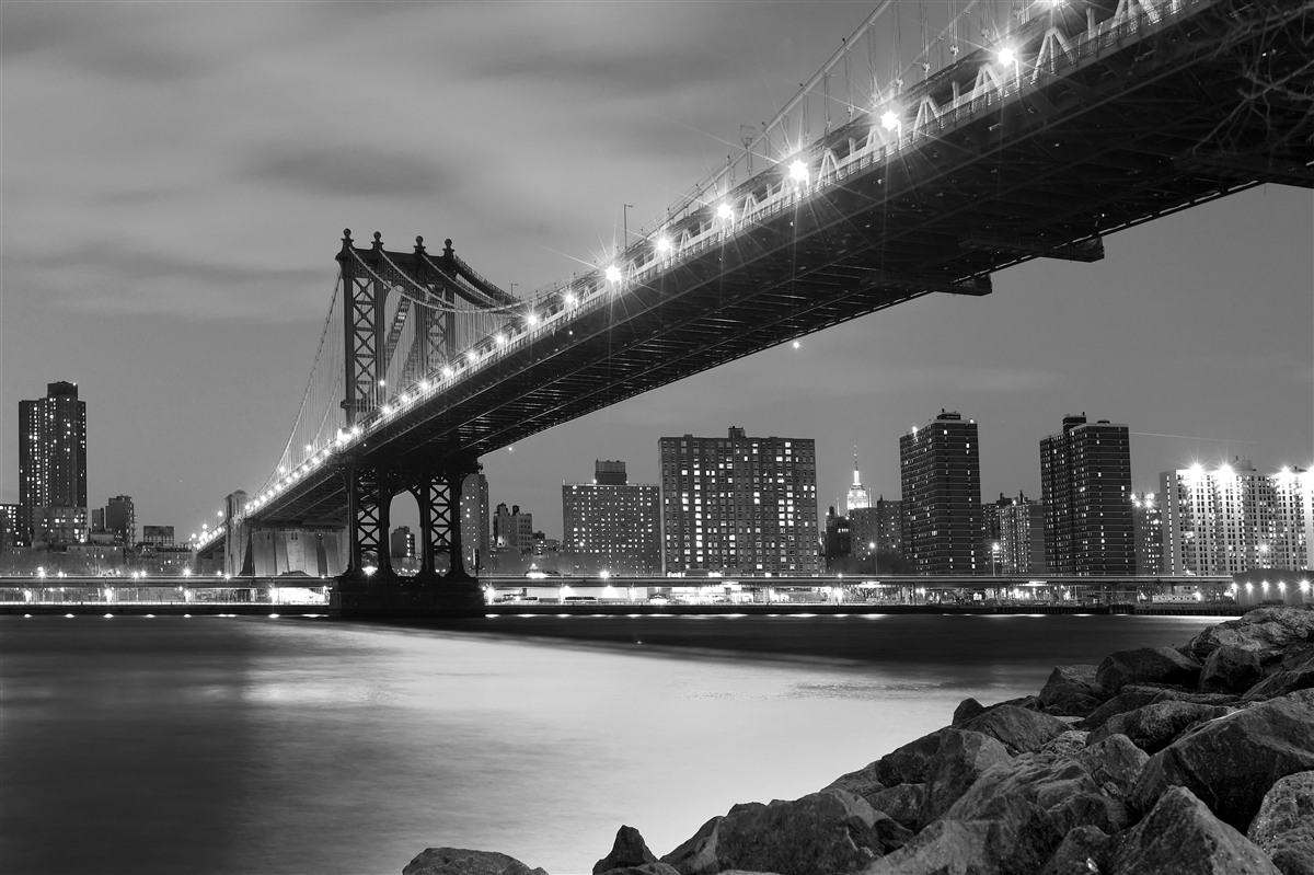 Fototapet iluminarea podului manhattan