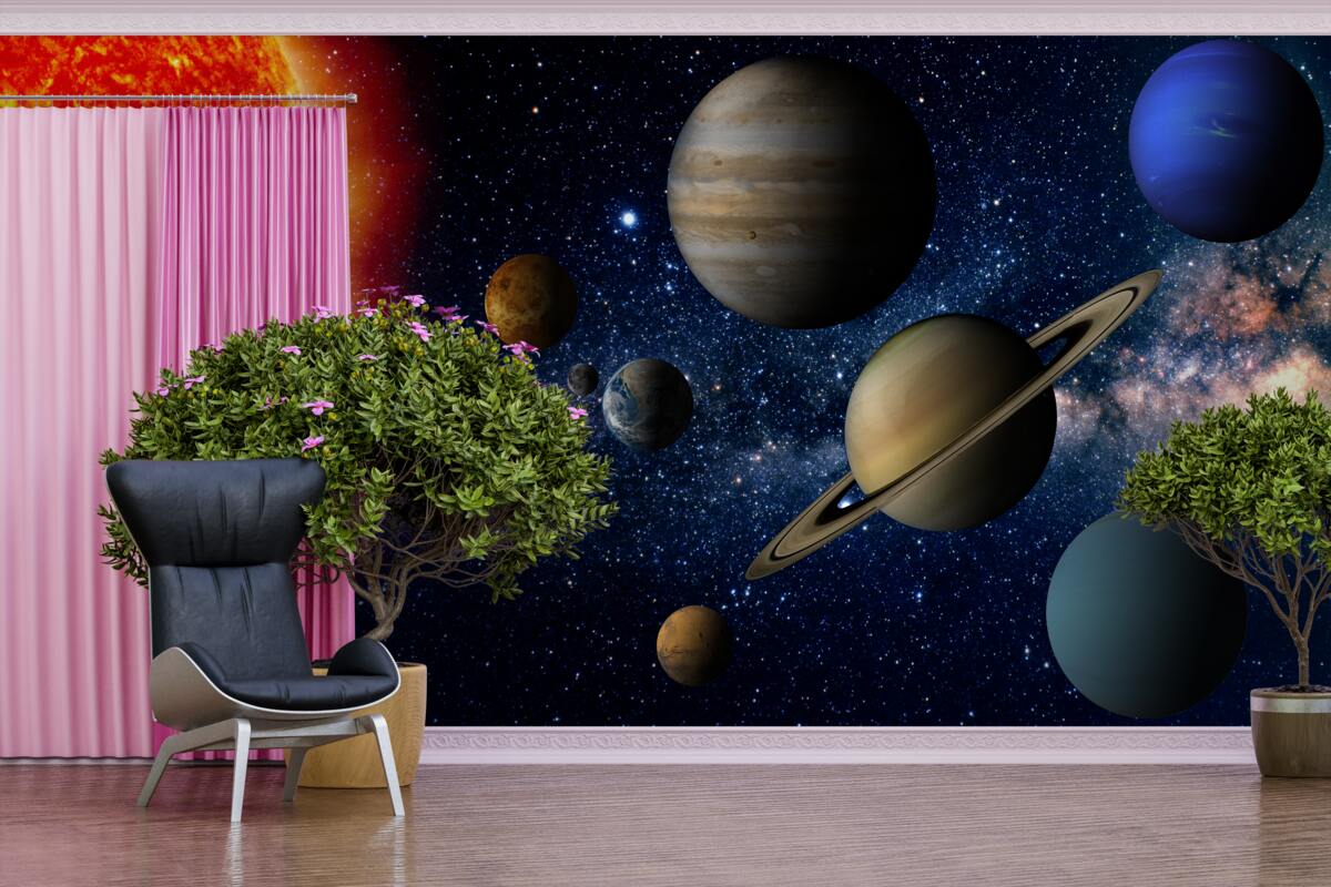 Fototapet dimensiunile planetelor și stelelor