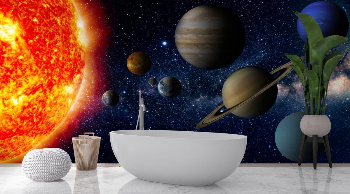 Fototapet dimensiunile planetelor și stelelor