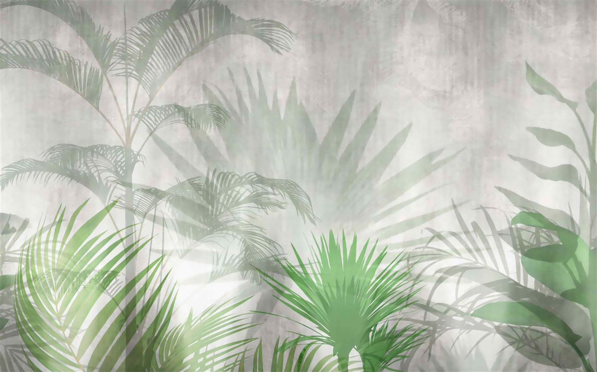 Fototapet ferigi tropicale în ploaie