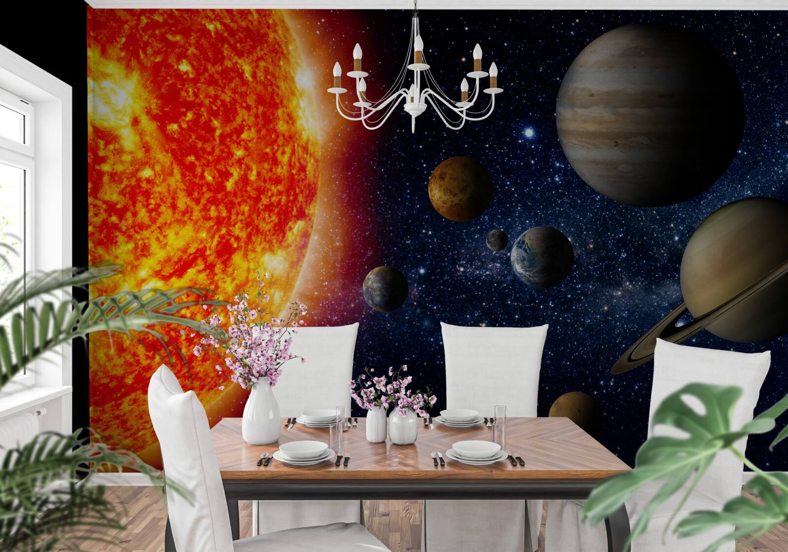 Fototapet planete care se învârt în jurul soarelui