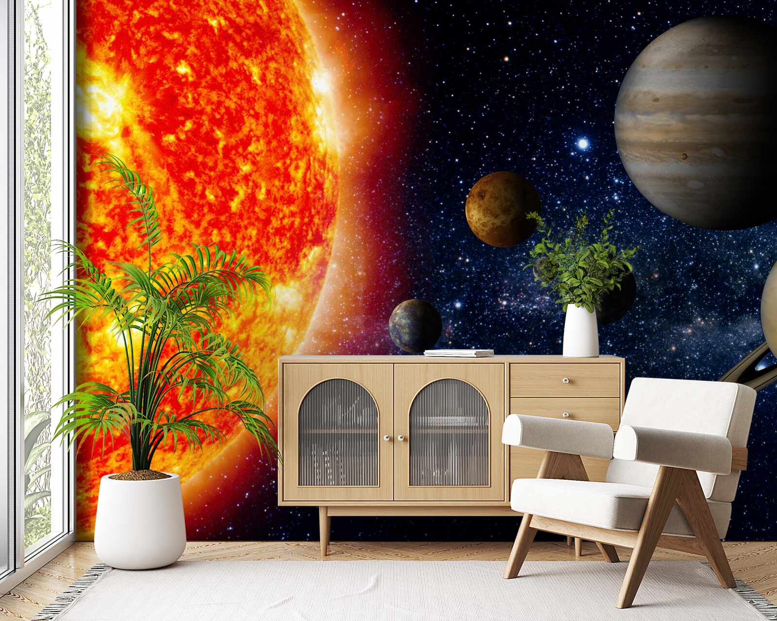 Fototapet planete care se învârt în jurul soarelui