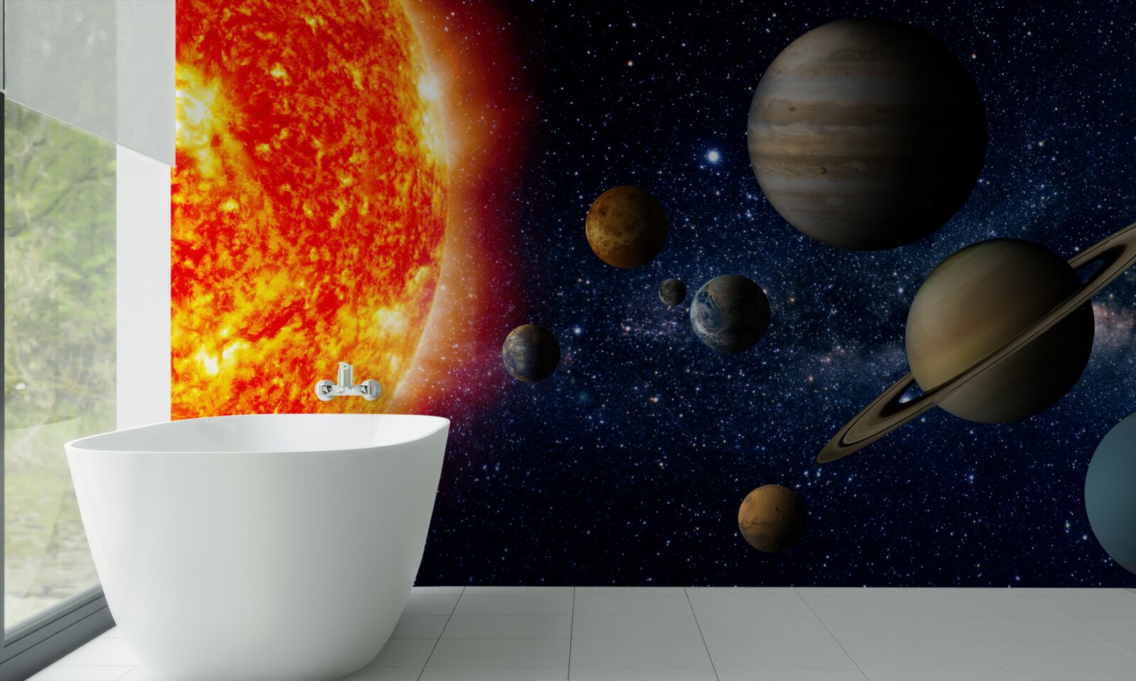 Fototapet planete care se învârt în jurul soarelui