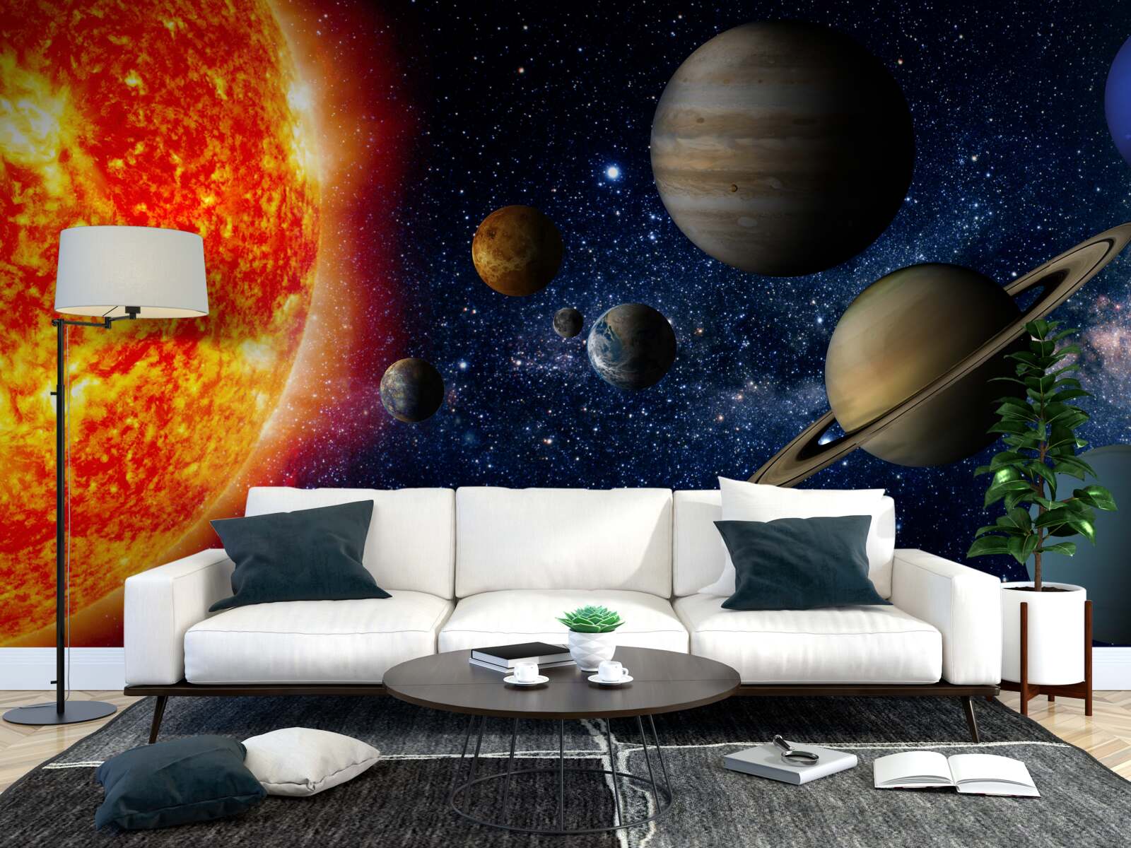 Fototapet planete care se învârt în jurul soarelui
