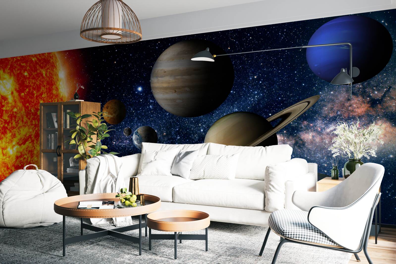 Fototapet planete care se învârt în jurul soarelui