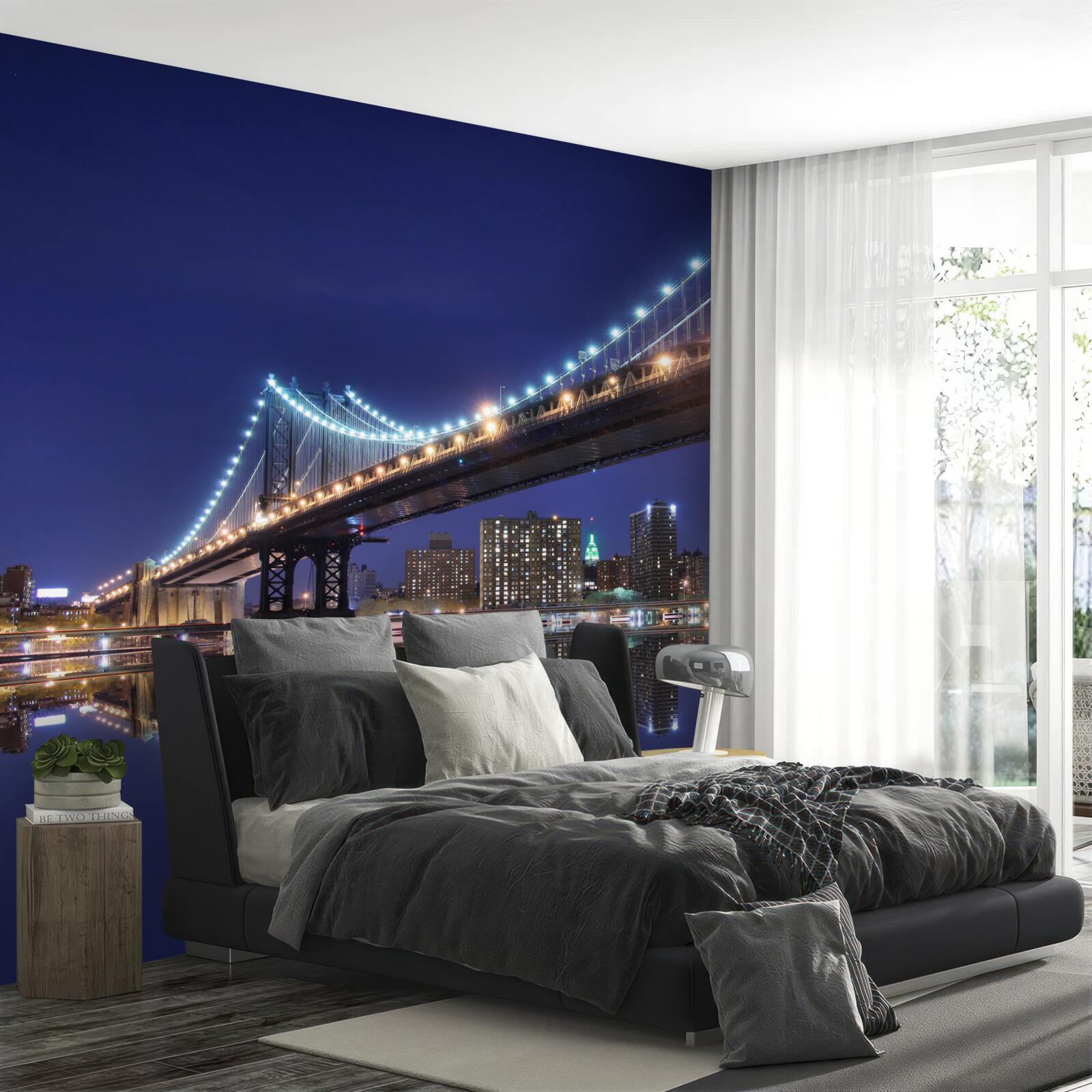 Fototapet reflecție a podului Brooklyn în apă