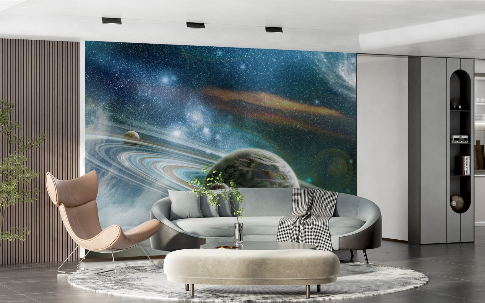 Fototapet planete și galaxii în univers