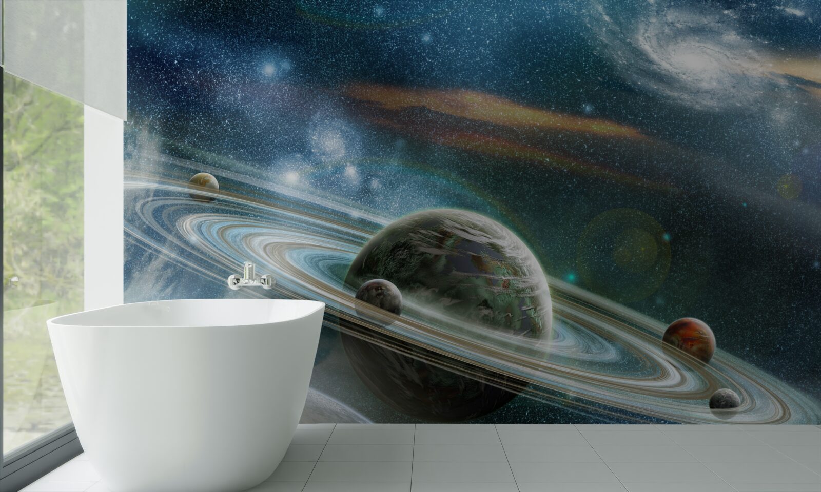 Fototapet planete și galaxii în univers