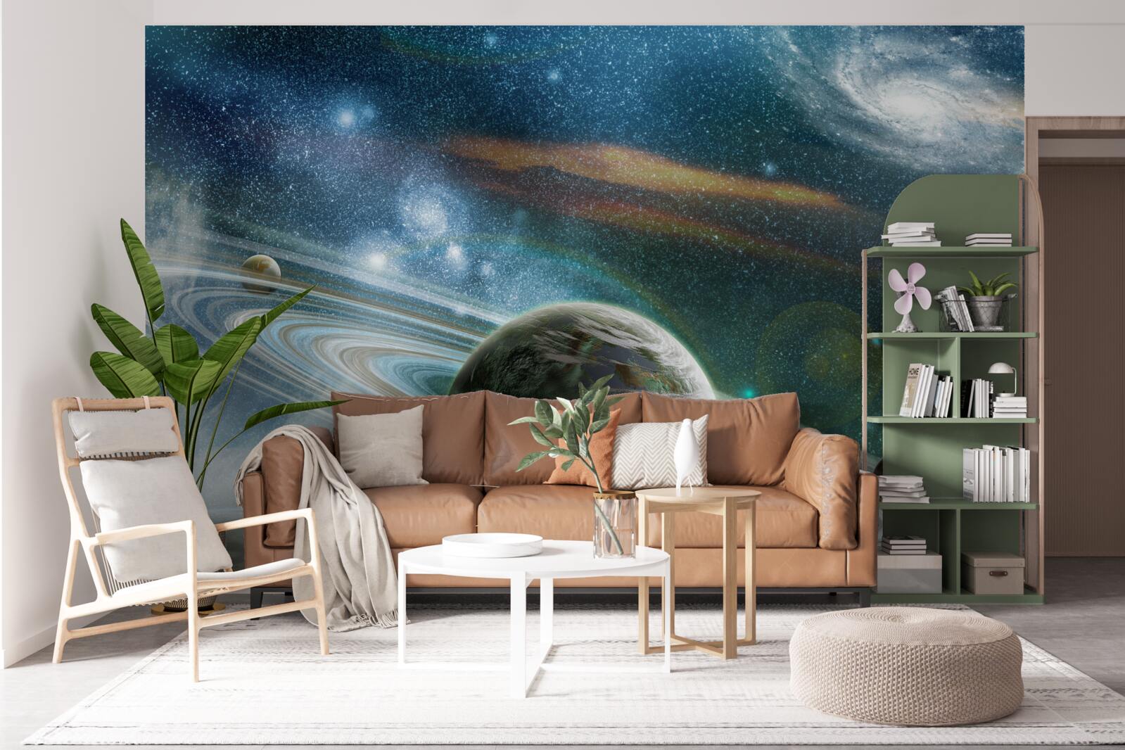 Fototapet planete și galaxii în univers
