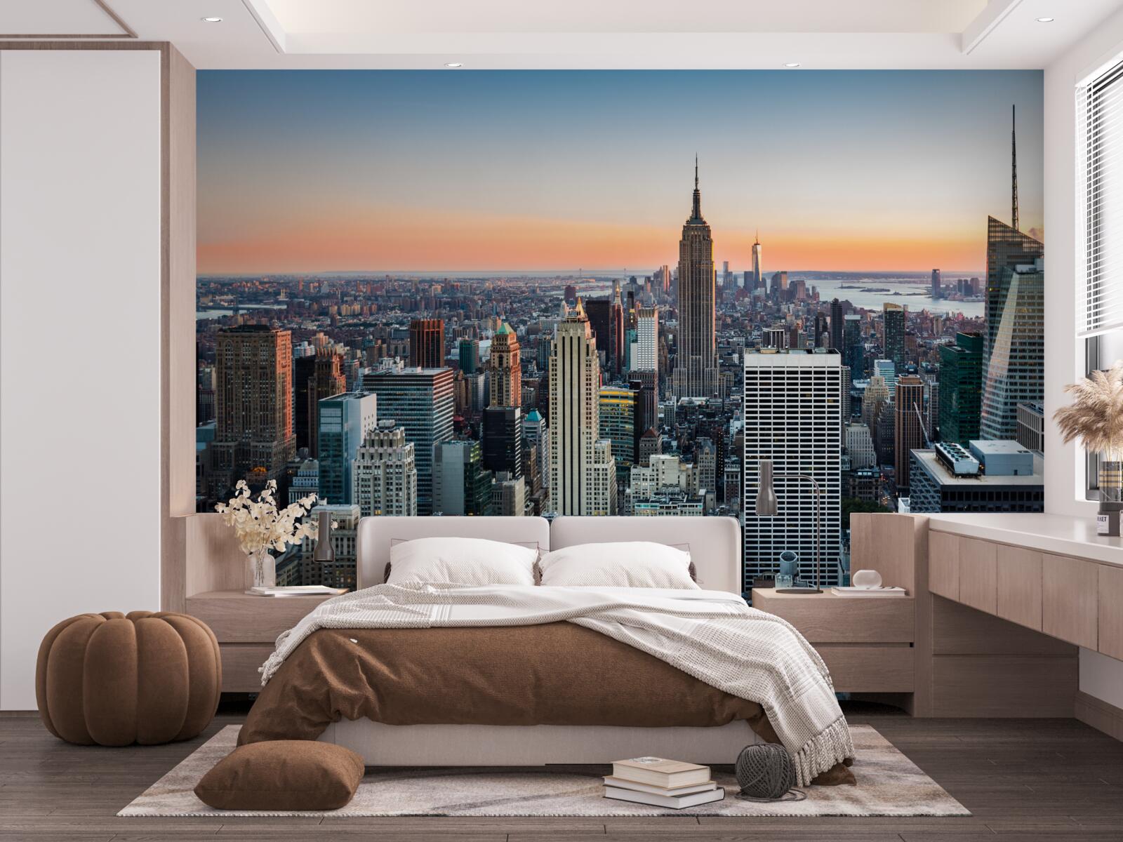 Fototapet orizontul orașului de pe un acoperiș din new york