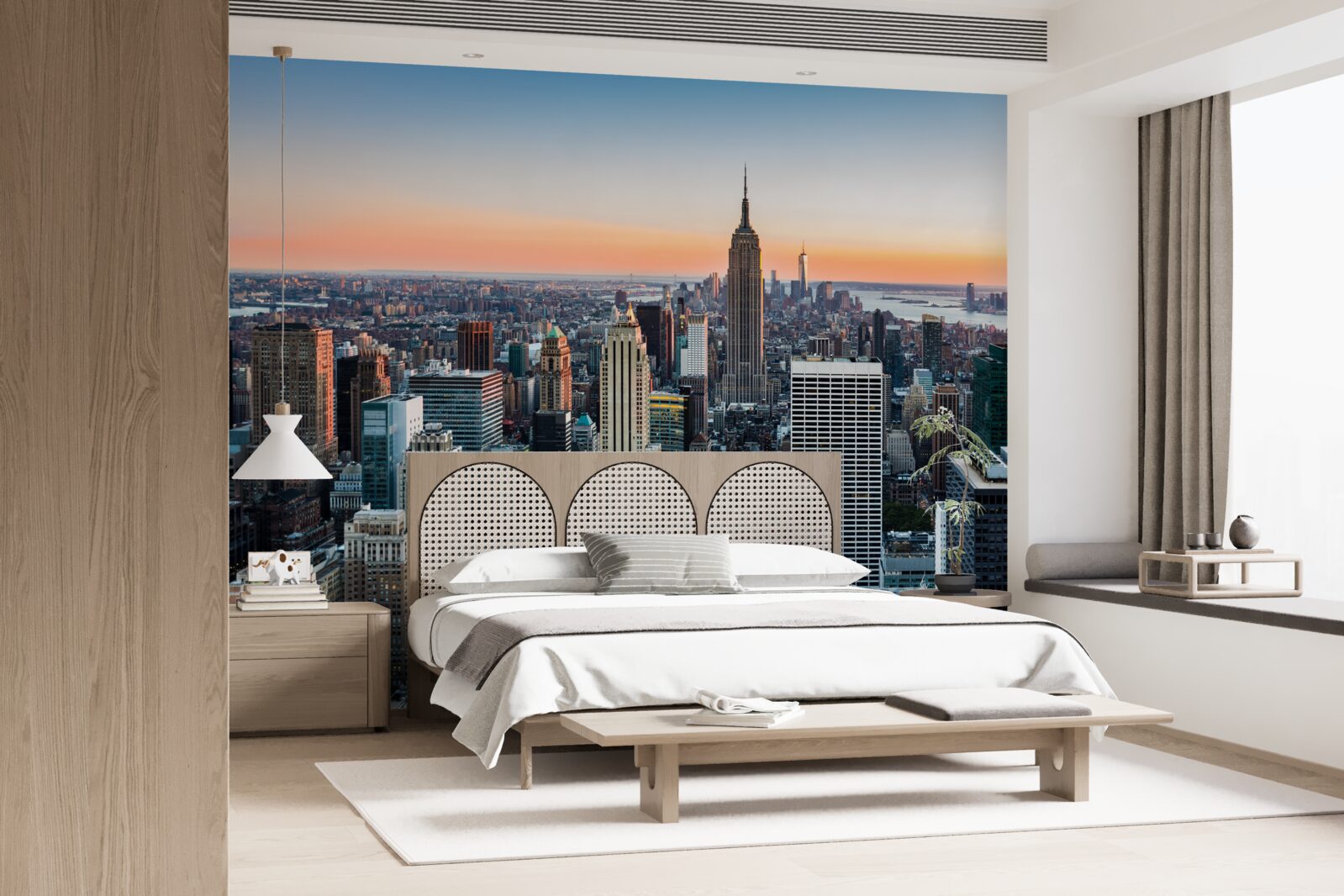 Fototapet orizontul orașului de pe un acoperiș din new york