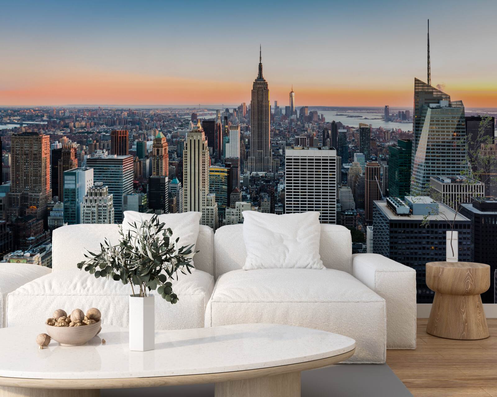 Fototapet orizontul orașului de pe un acoperiș din new york