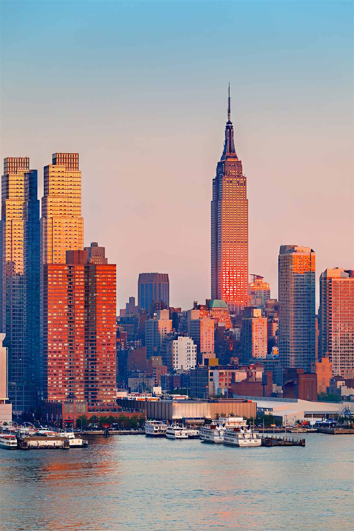 Fototapet apusul de soare cade pe new york