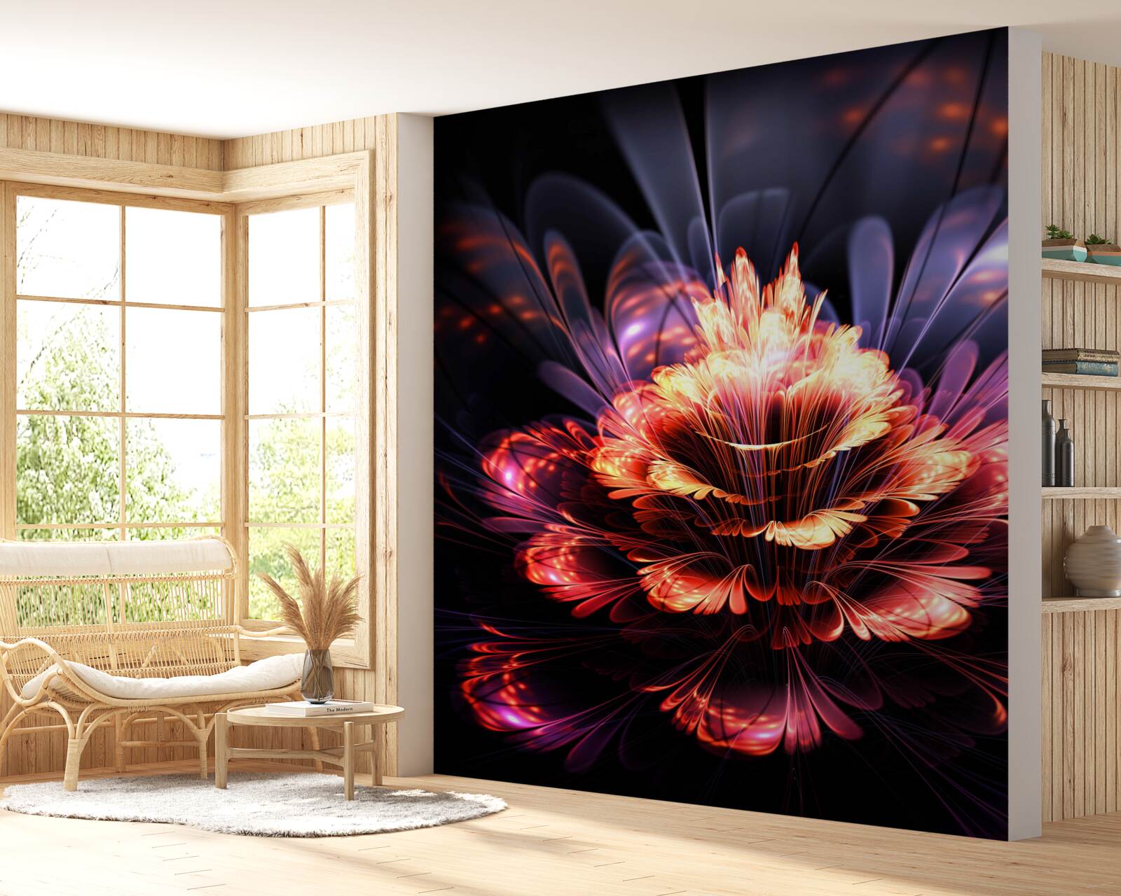 Fototapet lotus cu petale roșii