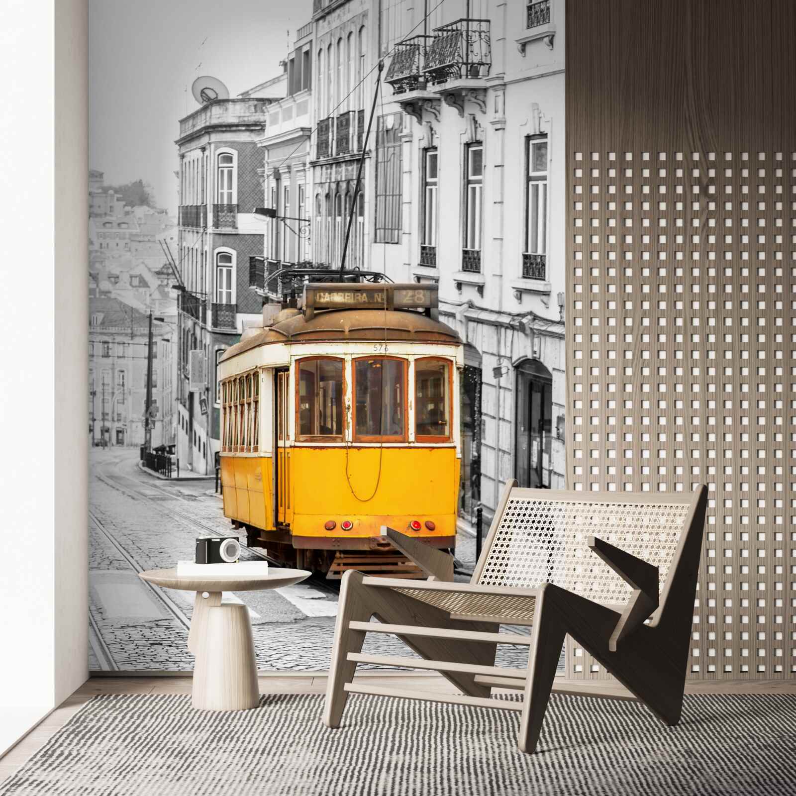 Fototapet Tramvai galben pe dealurile din San Francisco