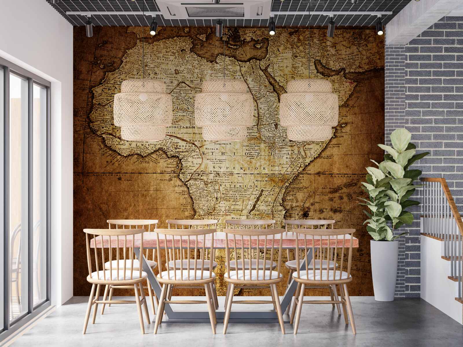 Fototapet dimensiunea mare a Africii pe hartă