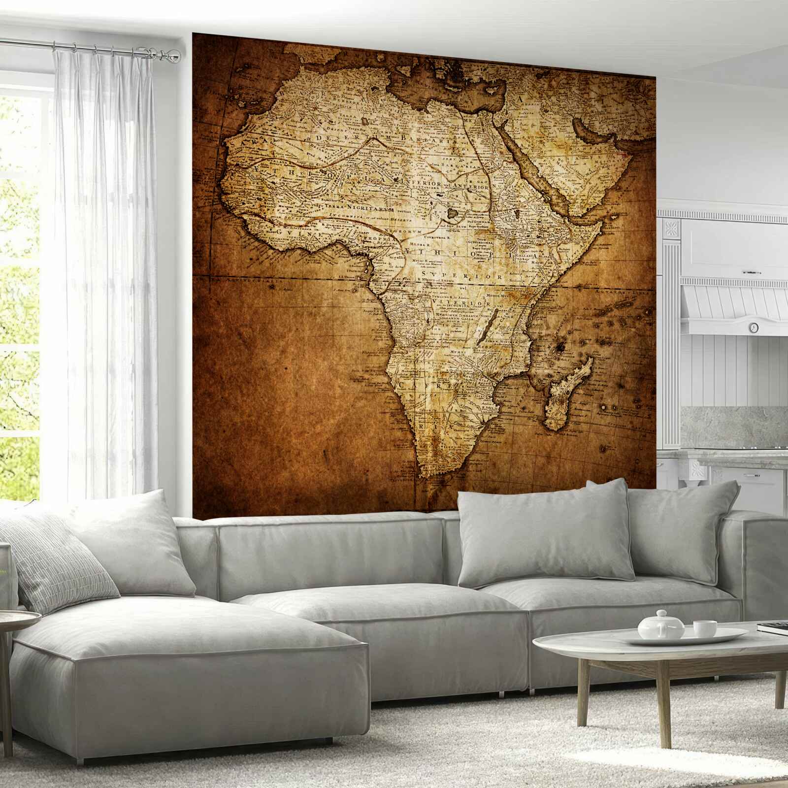 Fototapet dimensiunea mare a Africii pe hartă
